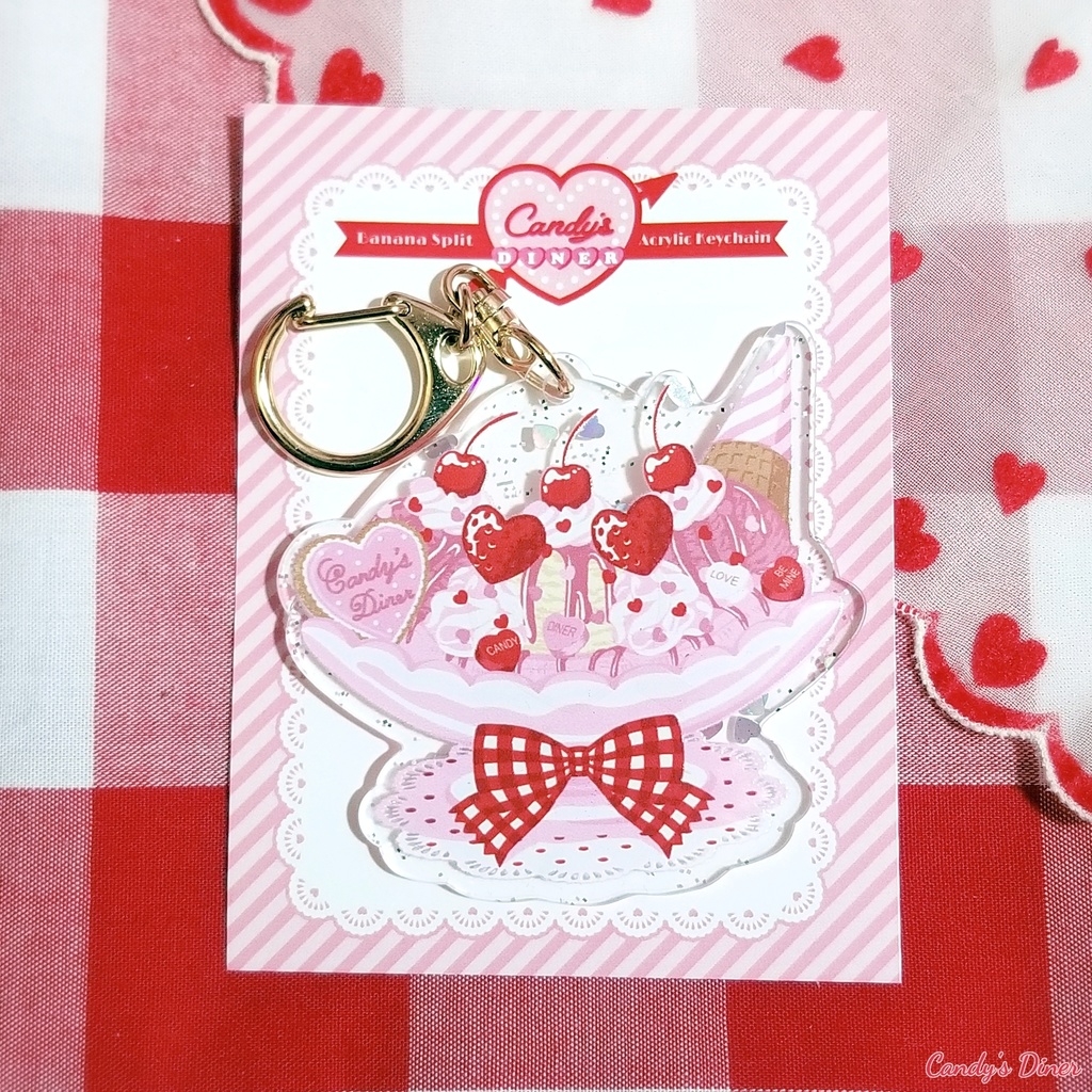 Candy Pink Banana Split アクリルキーホルダー