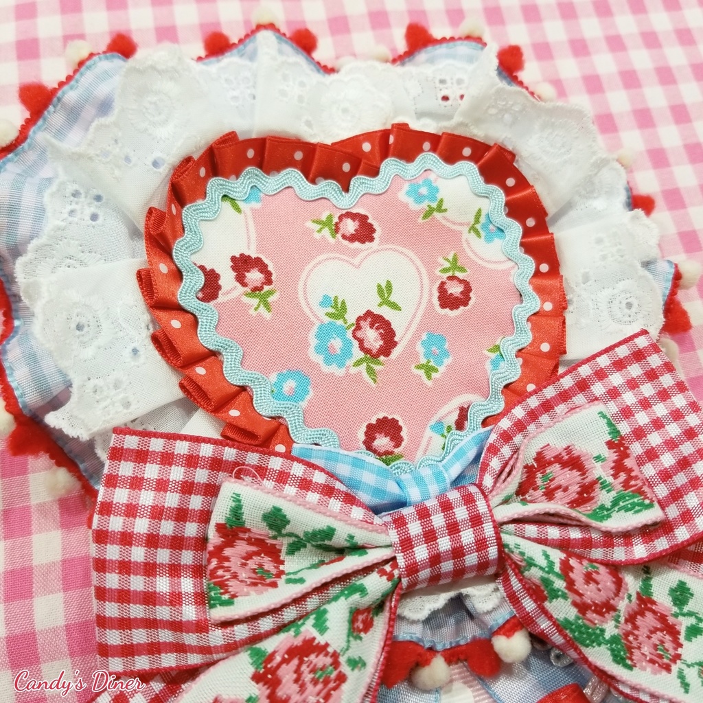 Heart Rose Rosette Brooch (SX)