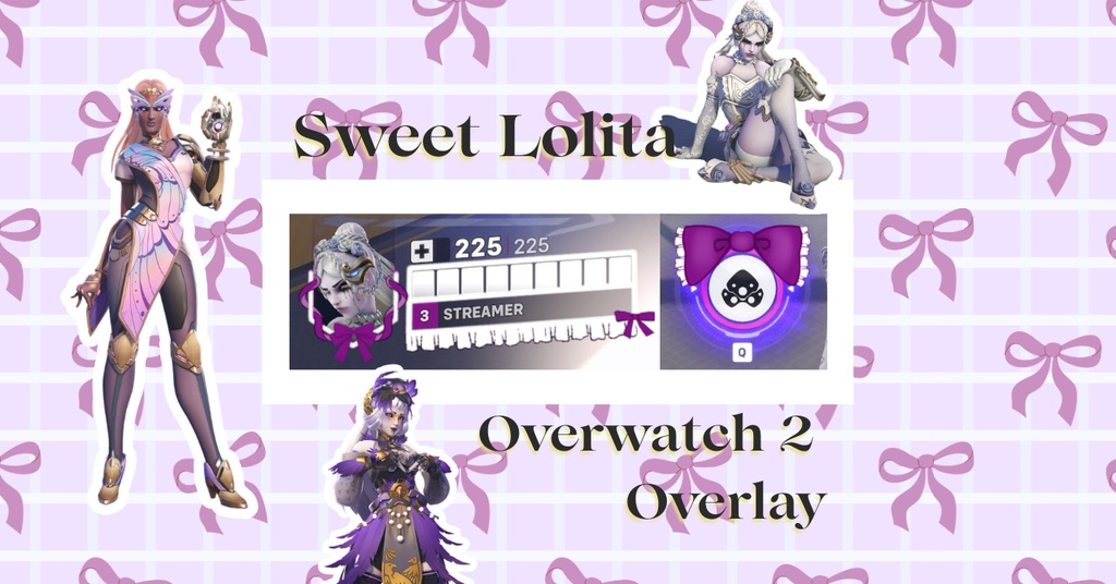 ✧Purple │ Overwatch 2 │ オーバーレイ │ ロリータ風 │ Overlay │ Sweet Lolita │ Kawaii │ オーバーウォッチ2