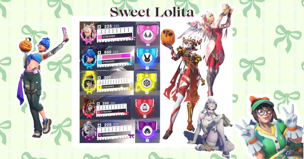 ✧セット │ Overwatch 2 │ オーバーレイ │ ロリータ風 │ Overlay │ Sweet Lolita │ Kawaii │ オーバーウォッチ2 ✧ Bundle