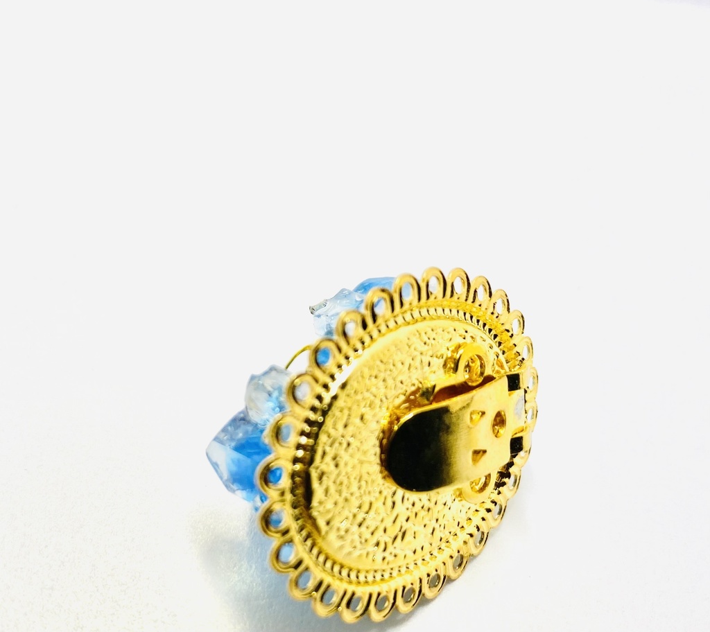 鉱石♢魔法石風クリップブローチ《ウルトラブルー×ハート》