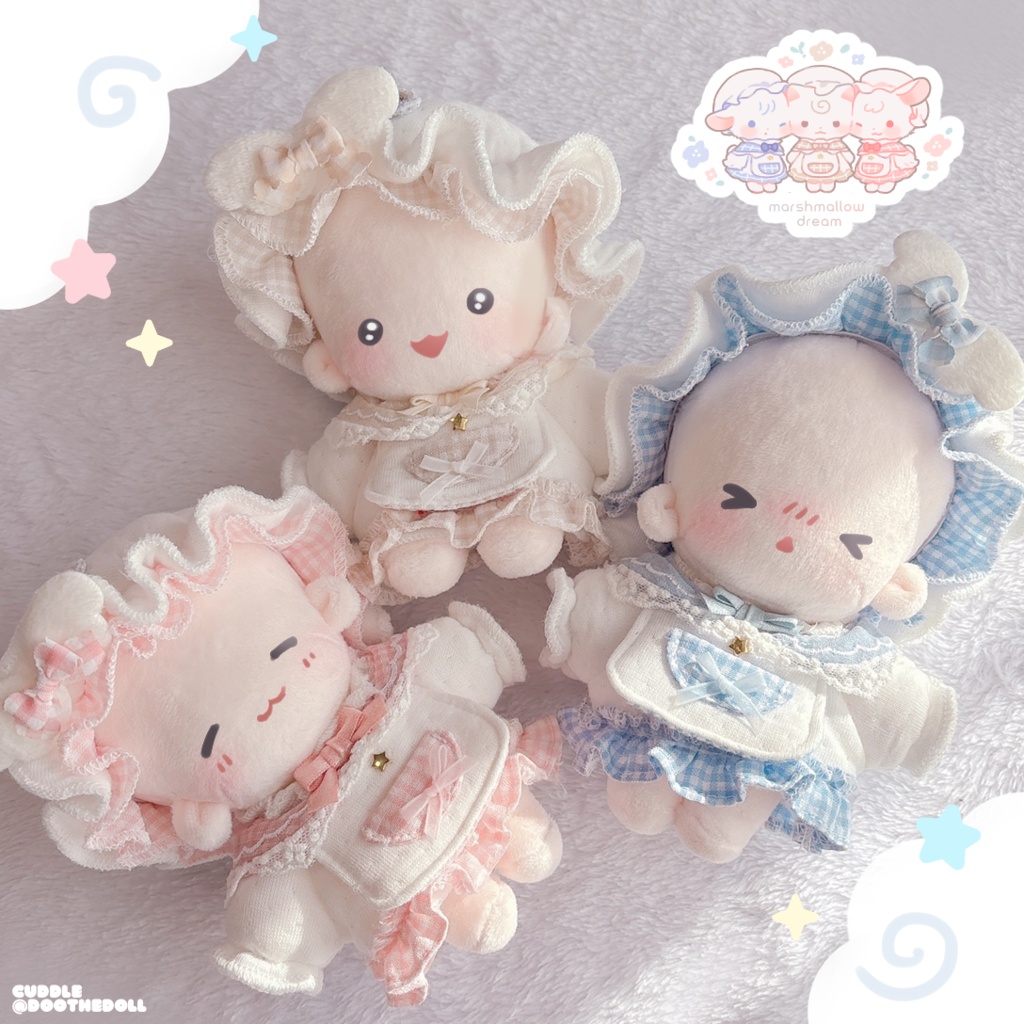 「cuddle」10cm棉花娃娃ぬいぐるみ用洋服・marshmallow dream