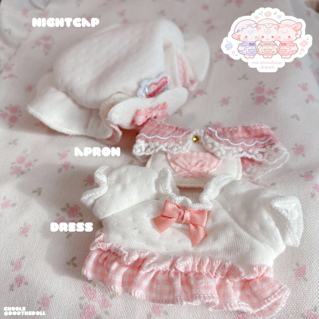 「cuddle」10cm棉花娃娃ぬいぐるみ用洋服・marshmallow dream