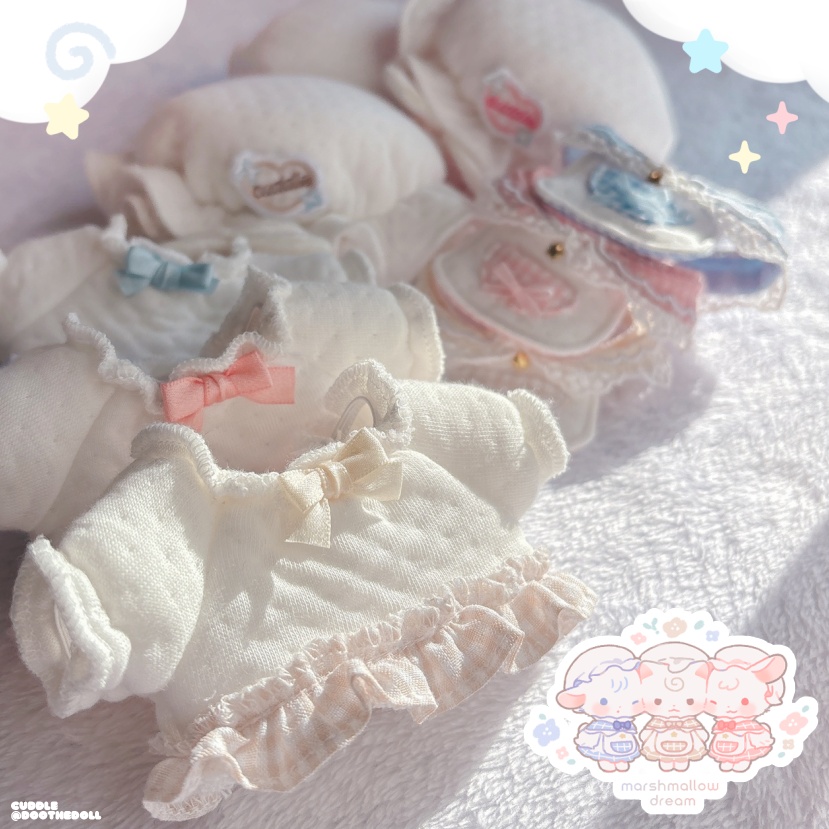 「cuddle」10cm棉花娃娃ぬいぐるみ用洋服・marshmallow dream