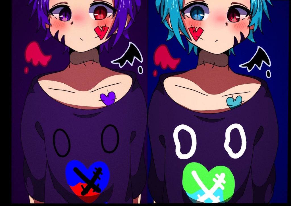 ポストカード（天使と悪魔）