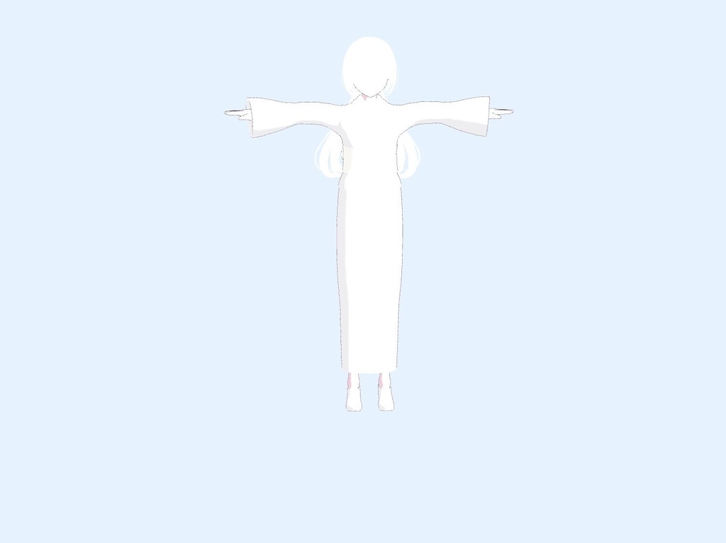 【VRoid Studio対応】3Dモデル本体|ホワイト&ブラックシルエット2体セット付き|即使用可|¥5,000