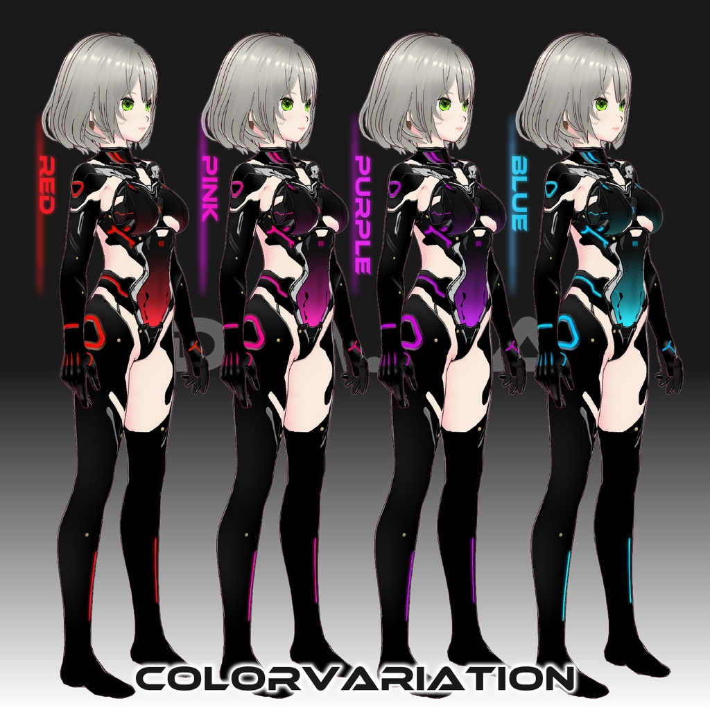 【VRoid】サイボーグスーツテクスチャ No.02