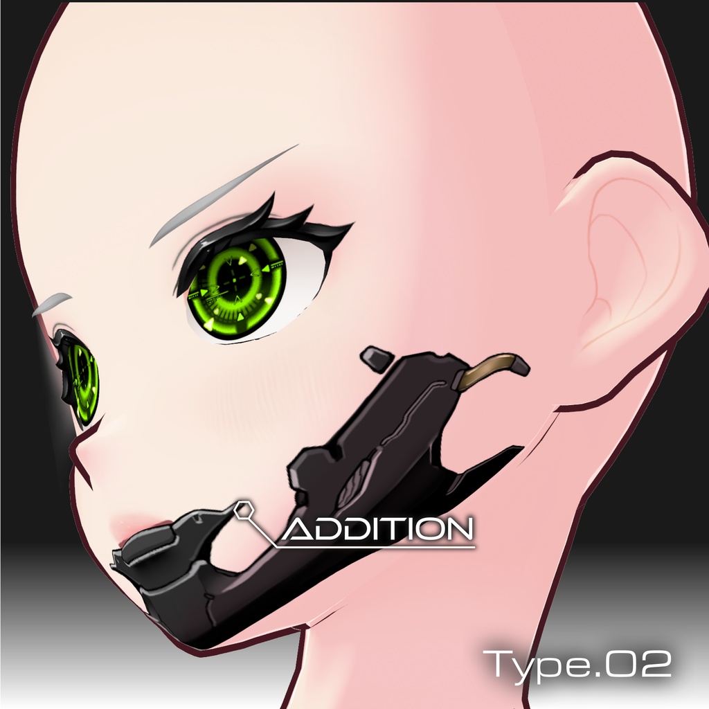 【VRoid】サイボーグフェイステクスチャ No.02