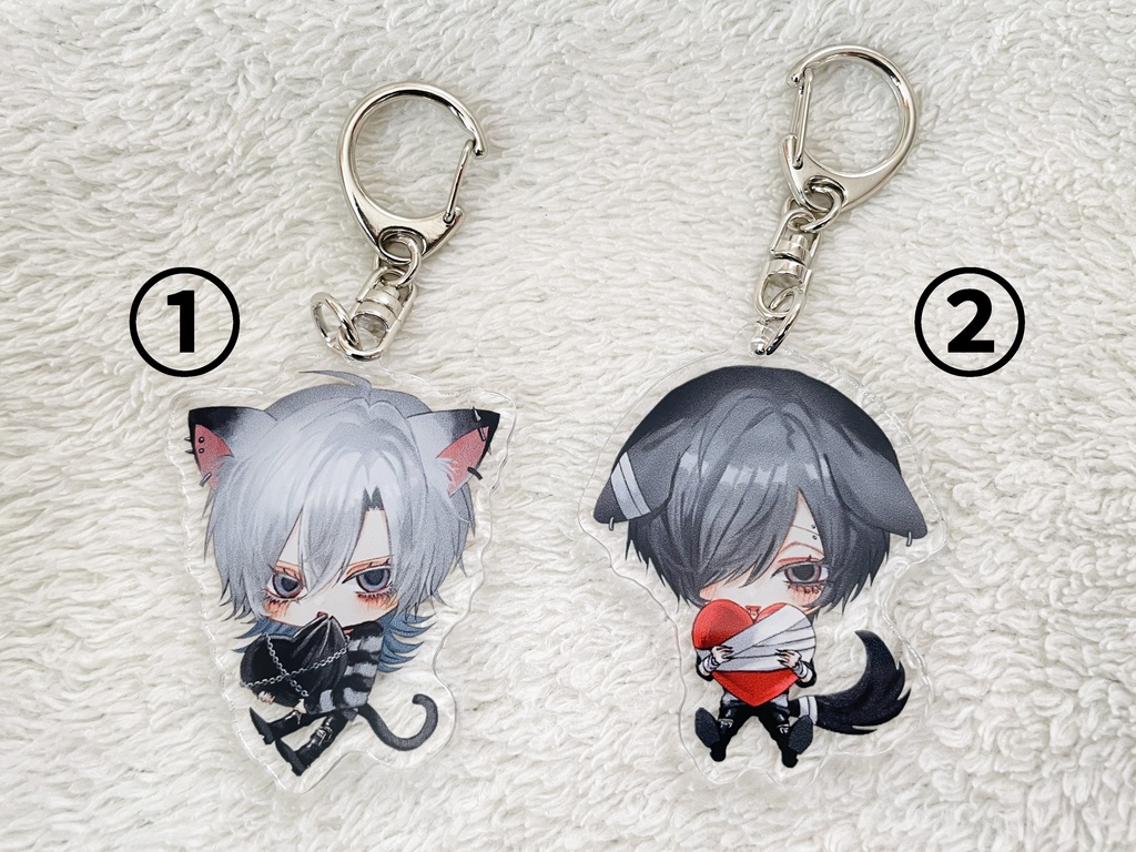 【アクリルキーホルダー(50mm)】束縛代理くん(猫Ver)／逢瀬くん(犬Ver)