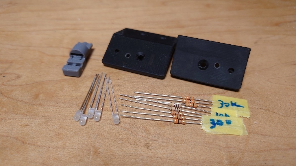 ホンダ S660 フットライト3Dプリンターブラケット+LED、抵抗 (試作バージョン)