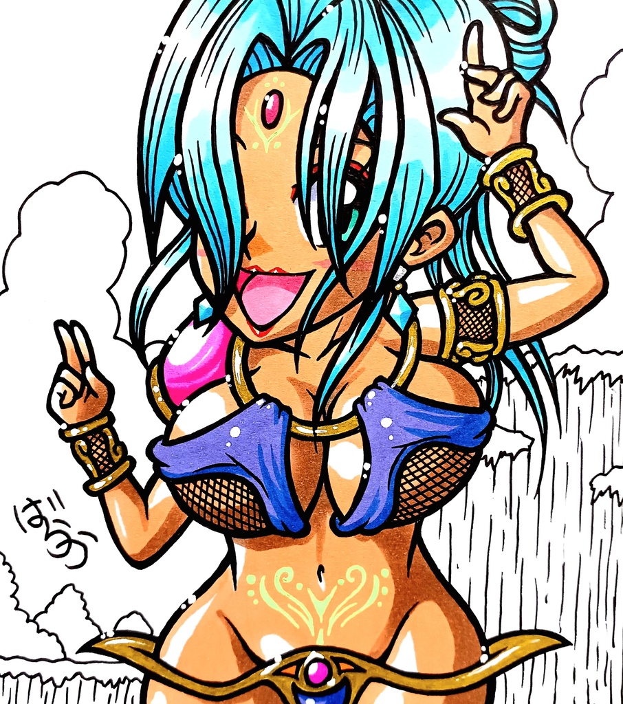 ミニ色紙「ダンサーのお姉さん」