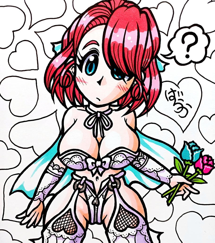 ミニ色紙「花嫁衣装な変身ヒロインになっちゃったお姉さん」