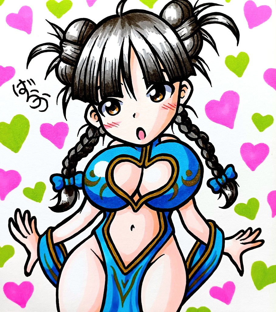 ミニ色紙「チャイナドレスのお姉さん」