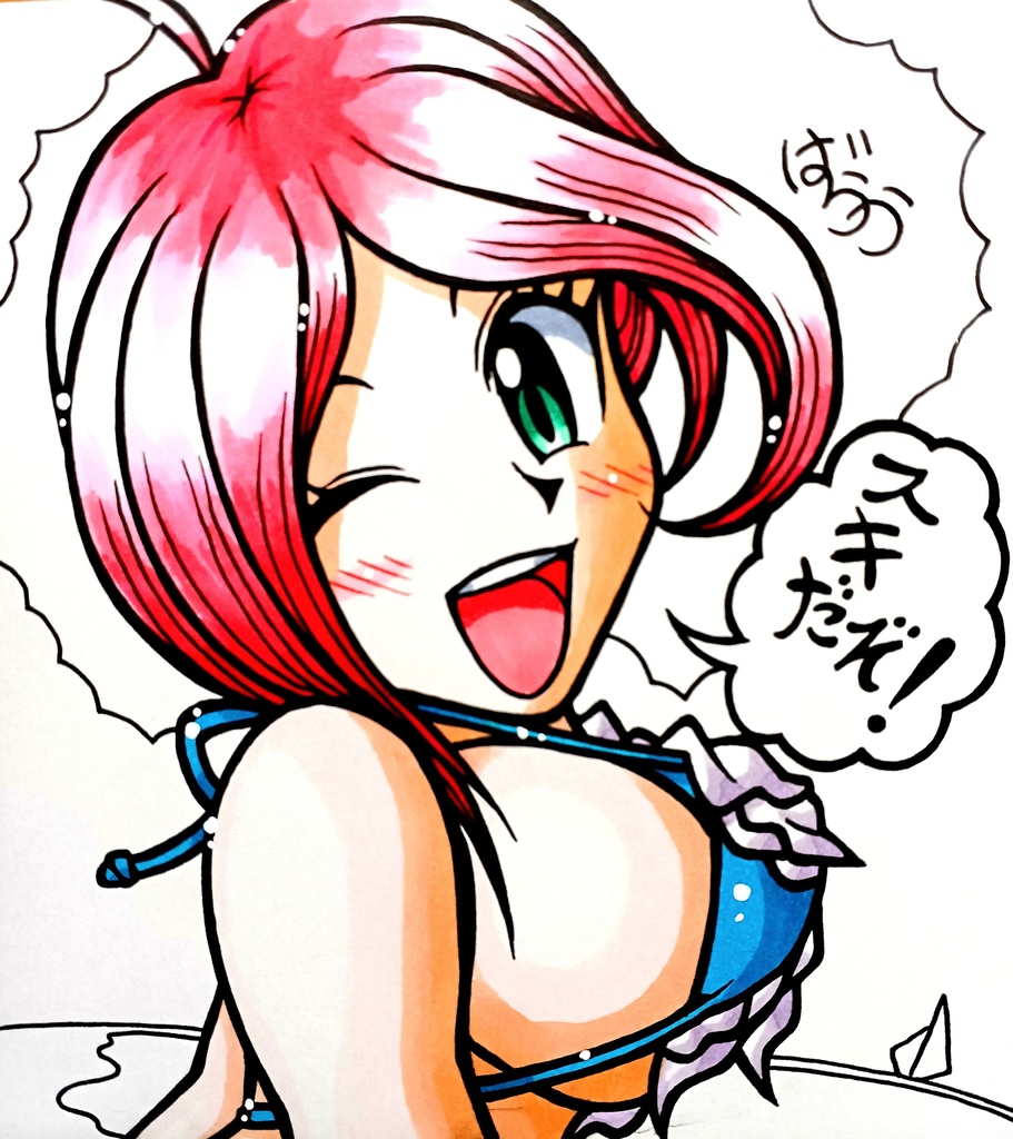 ミニ色紙「ウインクお姉さん」