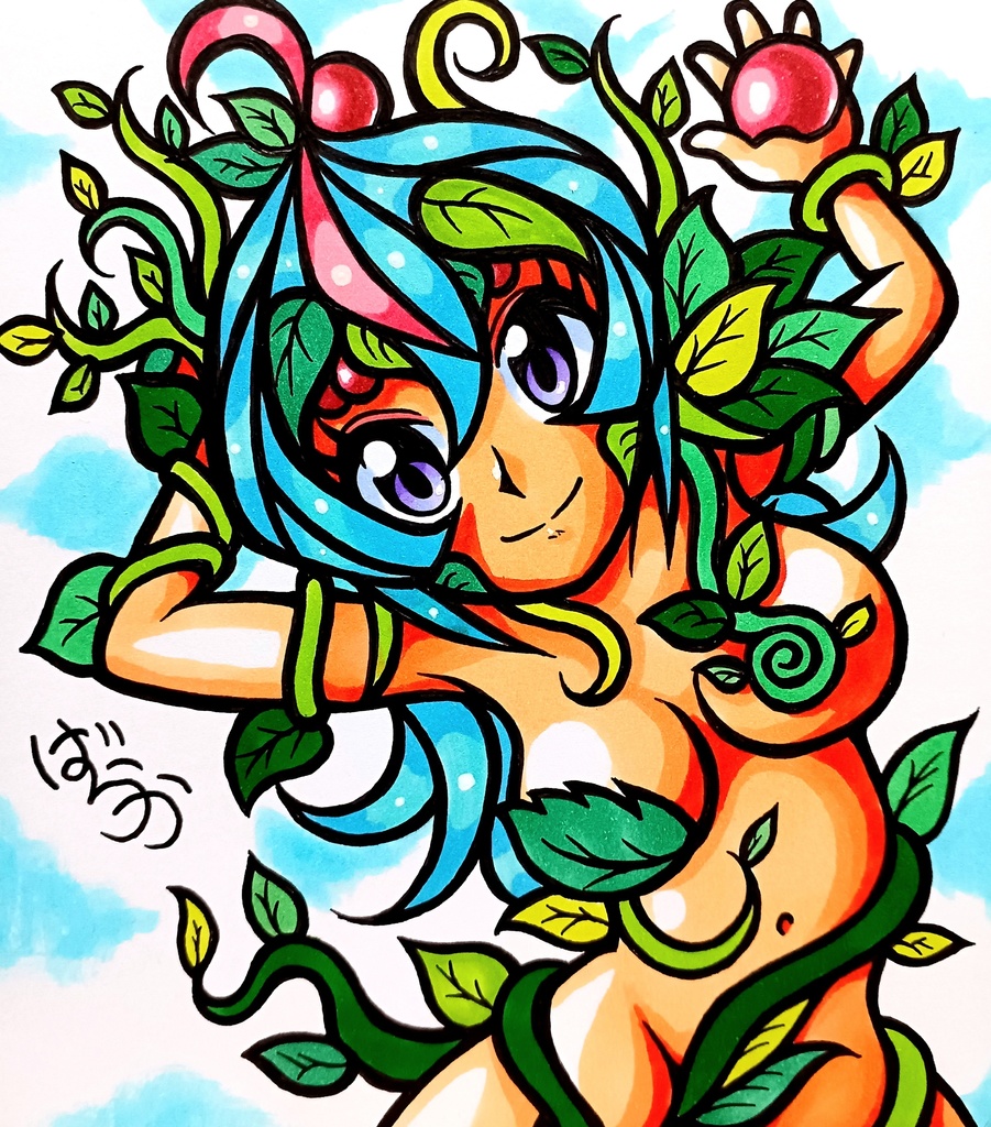 ミニ色紙「森の精霊さん」