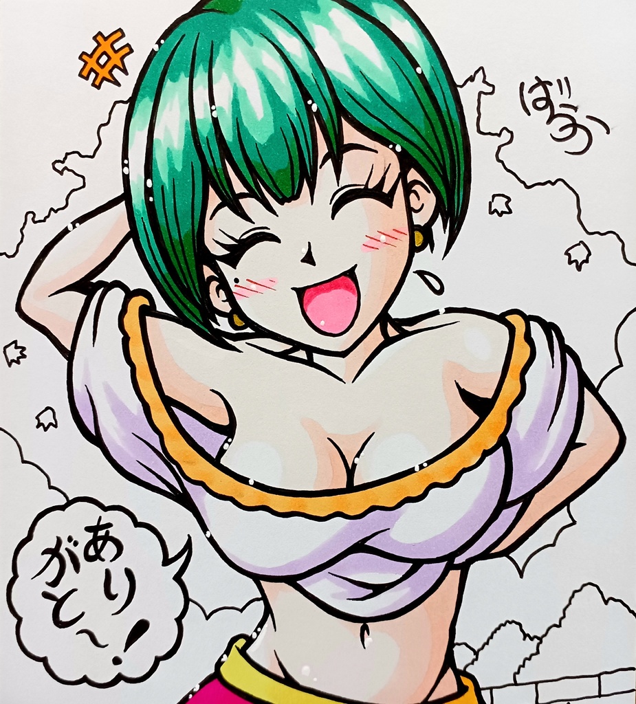 ミニ色紙「笑顔のお姉さん」