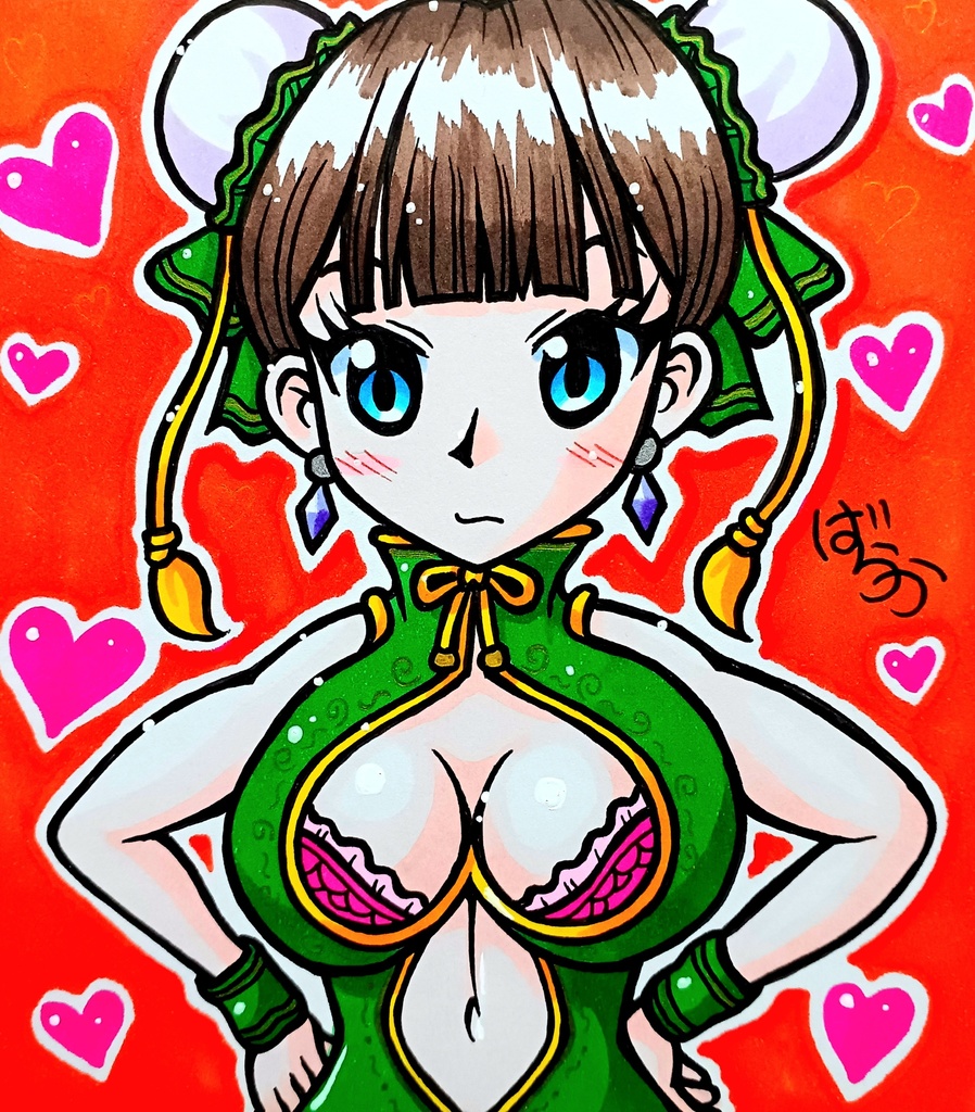 ミニ色紙「チャイナドレスのお姉さん」