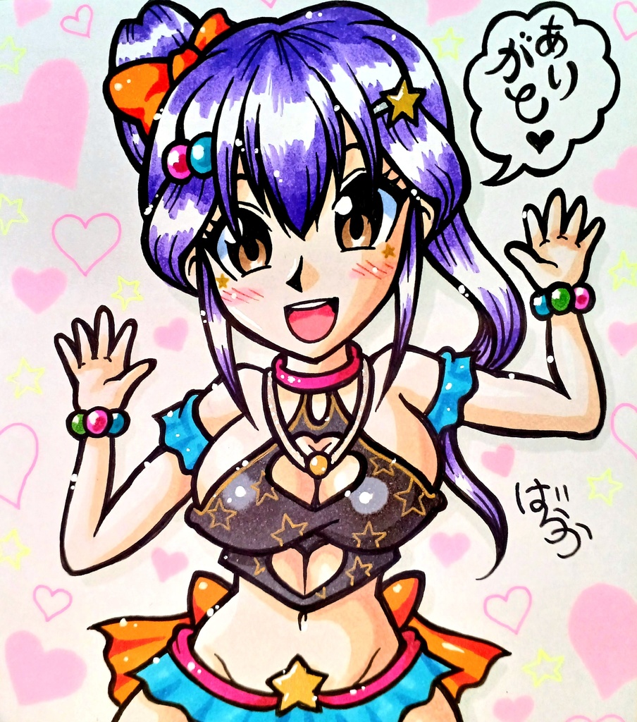 ミニ色紙「配信で描いたお姉さん」