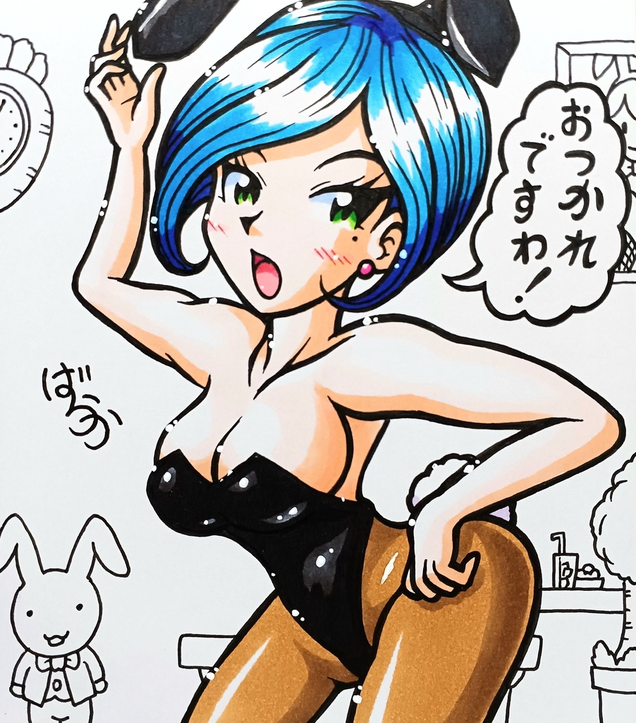 １人１枚限定！ブラックフライデーミニ色紙「強気のバニーガールさん」