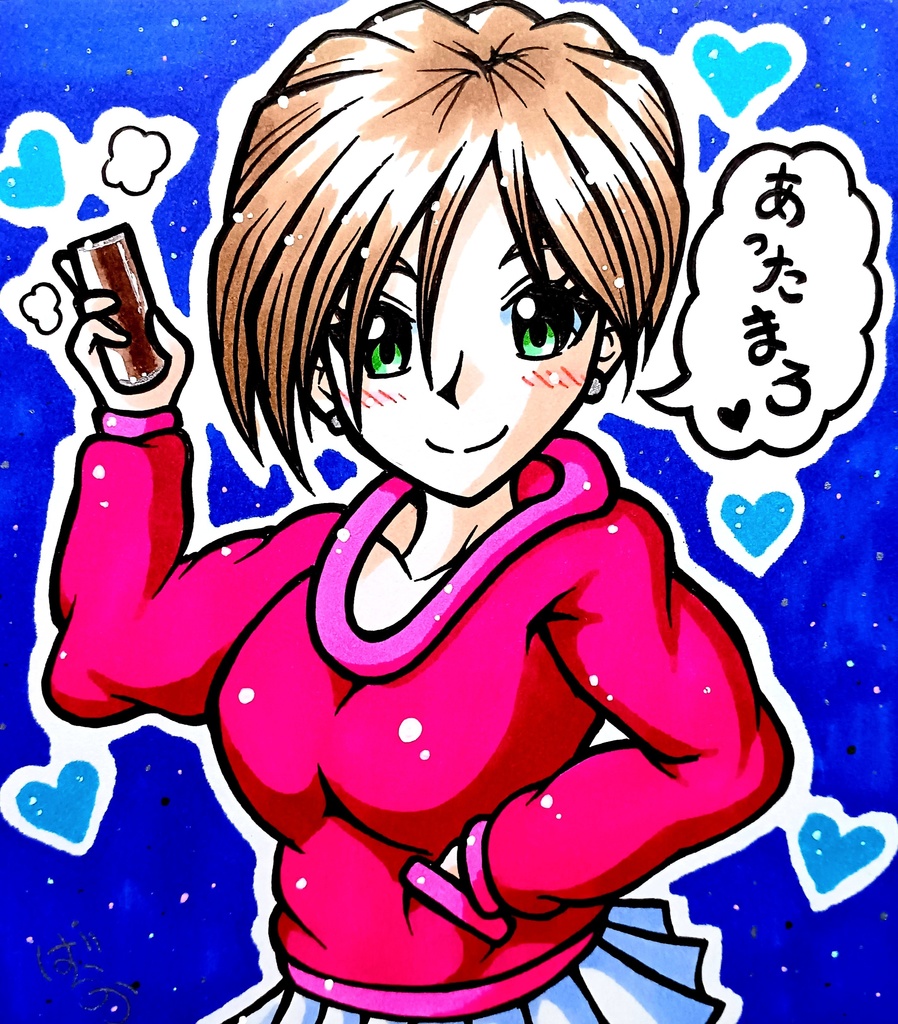 配信でコメントしてくれた方限定！ミニ色紙「テニス部の先輩と缶コーヒーデート」