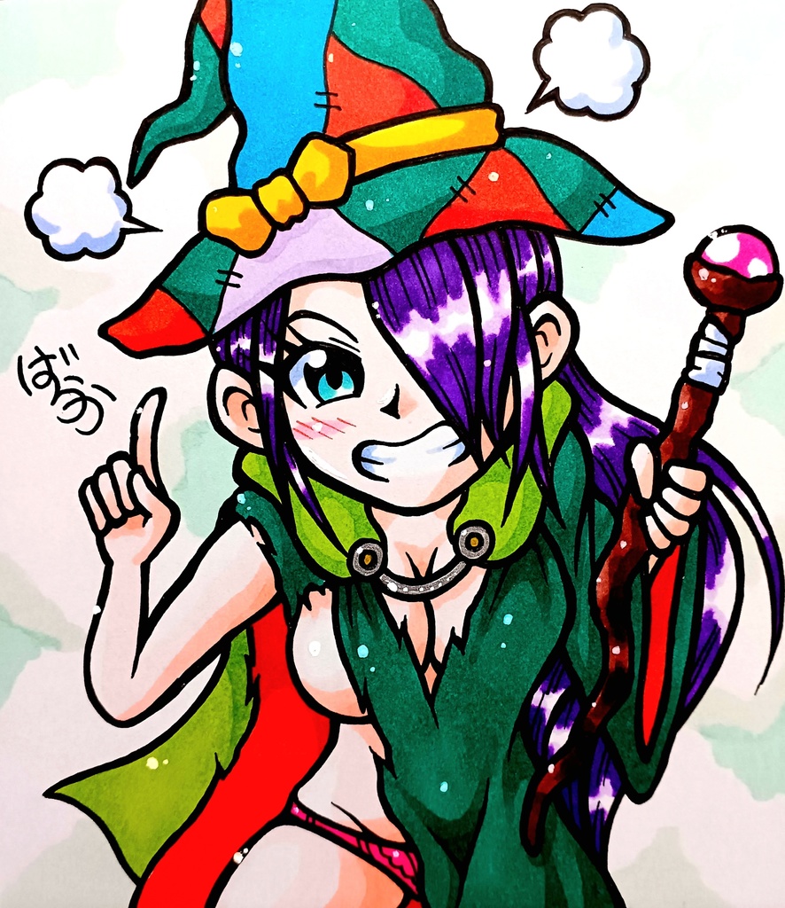 ミニ色紙「魔法使いのお姉さん」