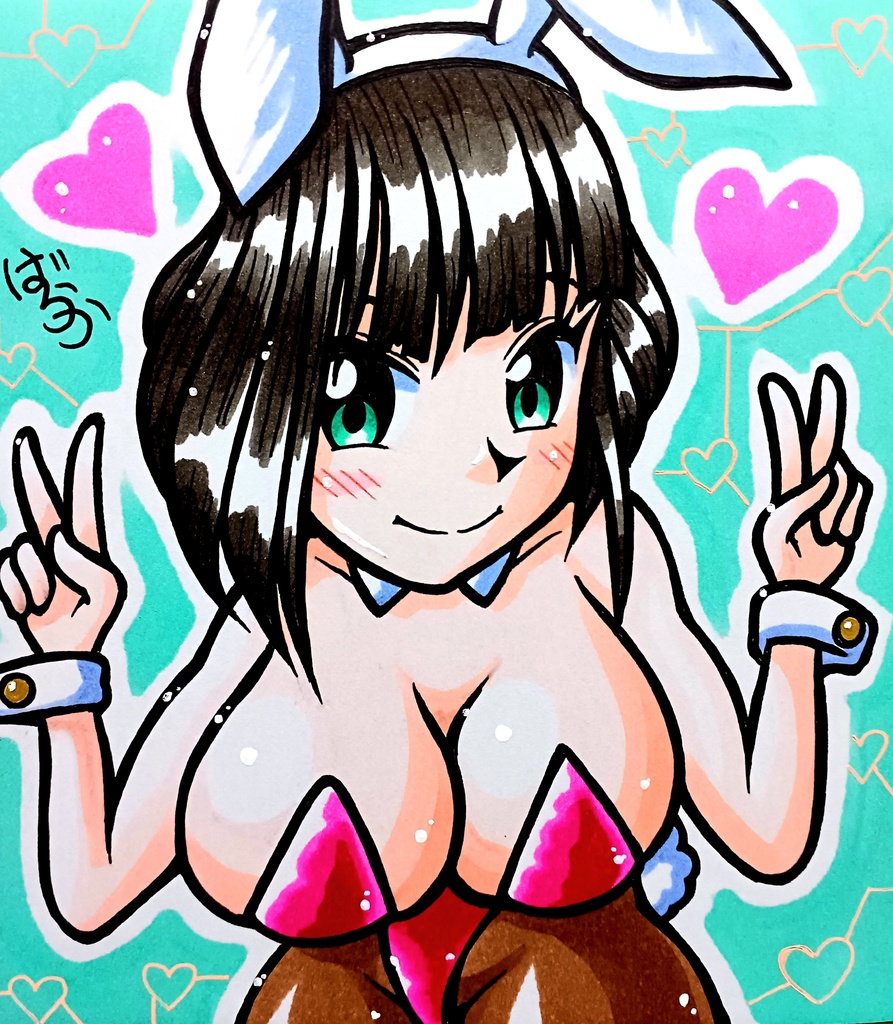 ミニ色紙「でっかいバニーガールさん」