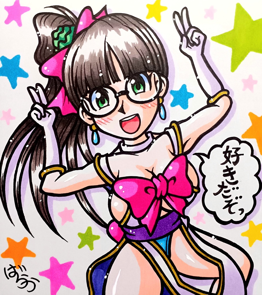 ミニ色紙「めがねのアイドルお姉さん」