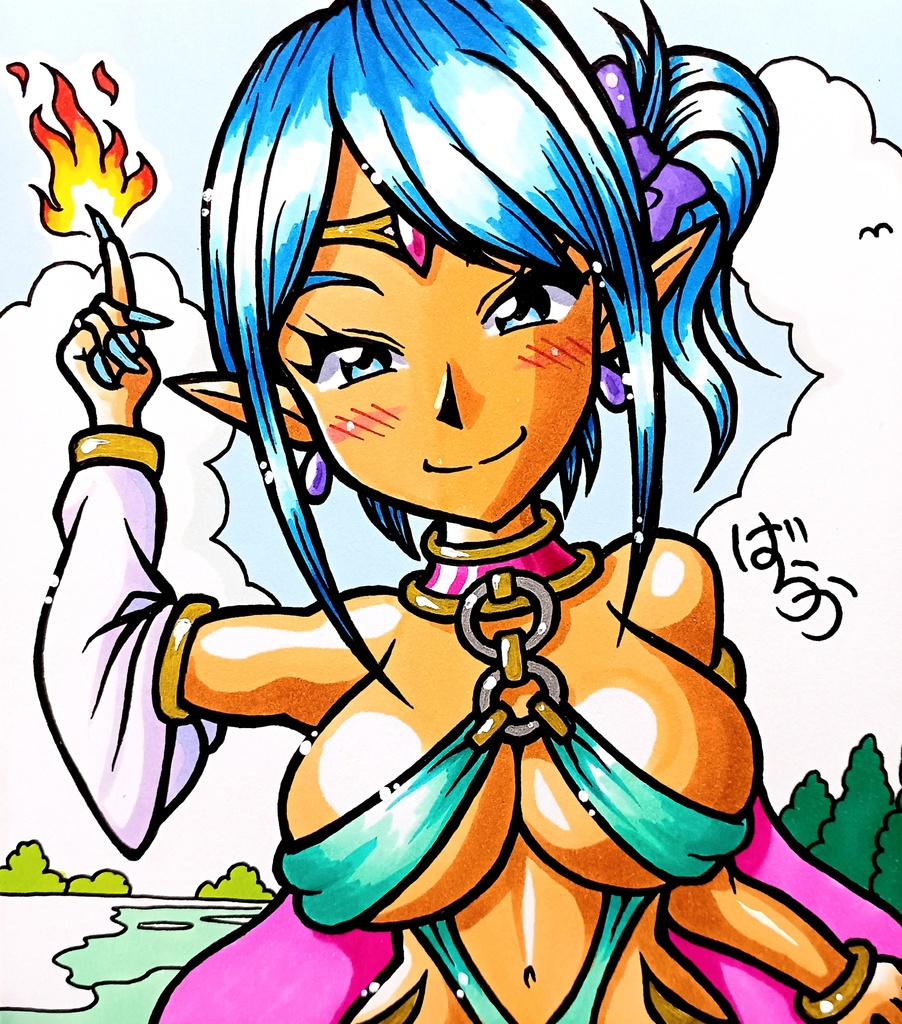 ミニ色紙「魔術師のお姉さん」