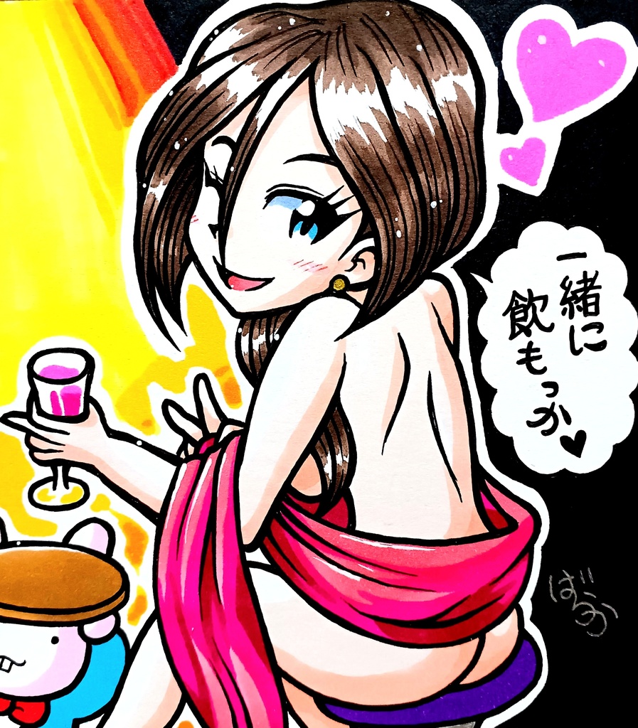 ミニ色紙「夜の踊り子のお姉さん」