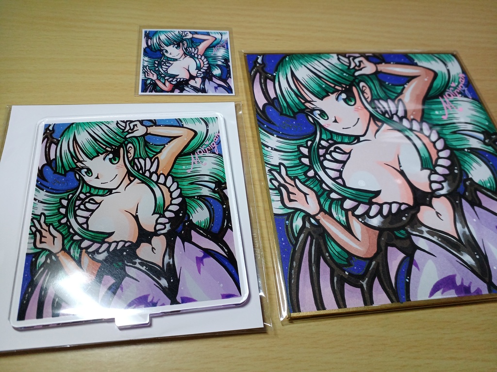 ミニ色紙、アクリルスタンド、シールセット「真夜中の来訪者」