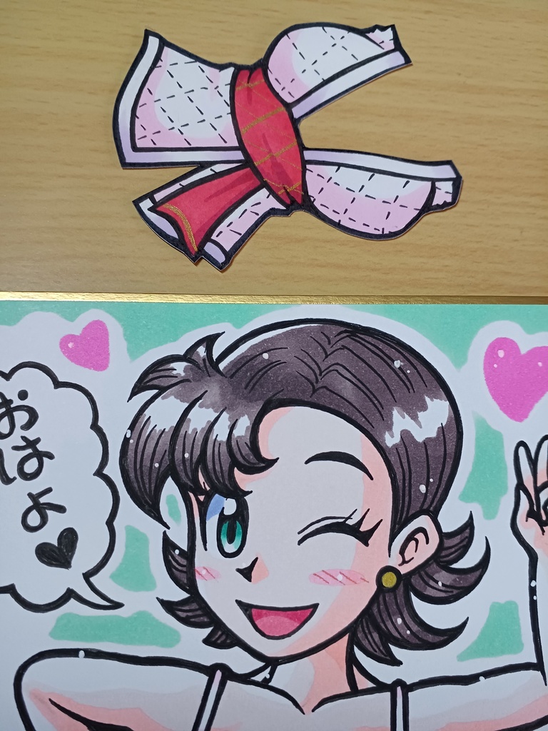 ランダムシール付きキャストオフミニ色紙「柔道着のお姉さん」