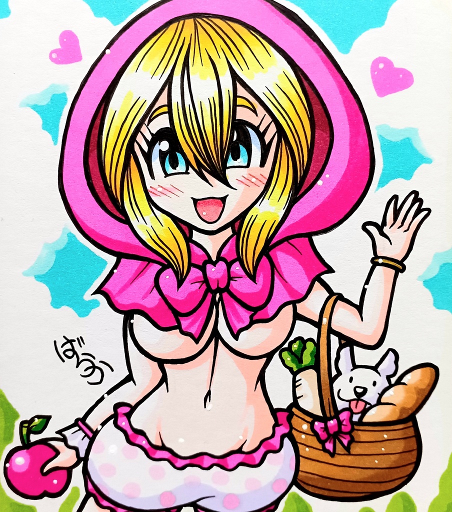 ミニ色紙「赤ずきんのお姉さん」