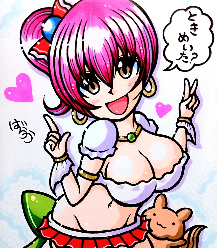 ミニ色紙「赤いアイドルのお姉さん」