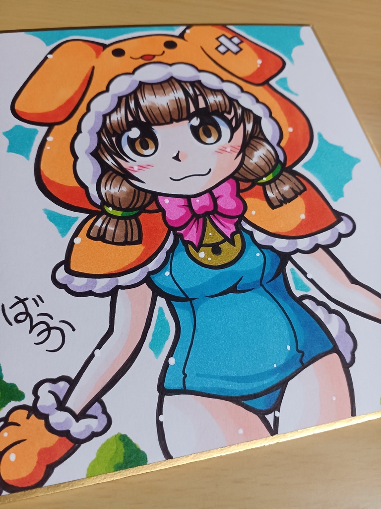 ミニ色紙「スクール水着のお姉さん」