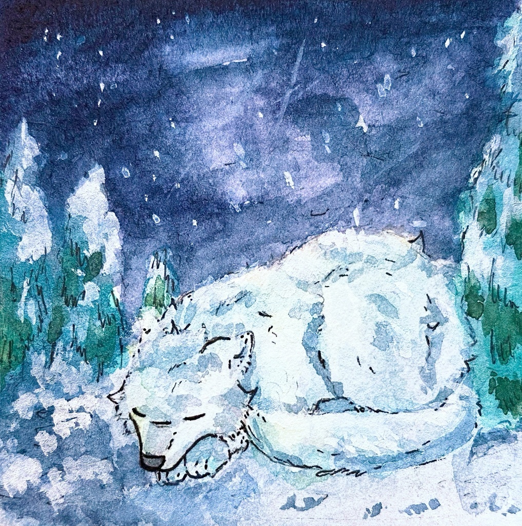 おねむなオオカミ コースター