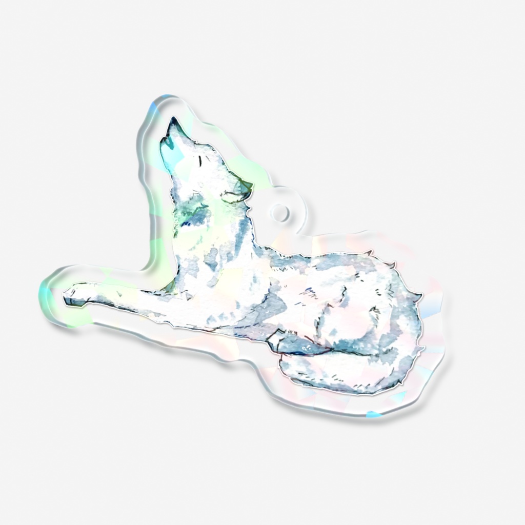 ホッキョクオオカミ アクリルキーホルダー(ホログラム)