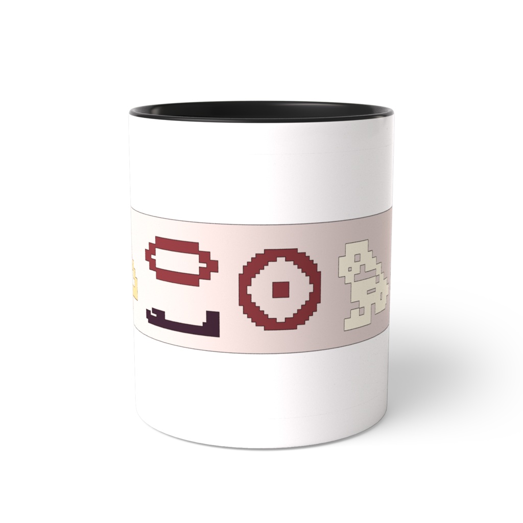 ドット絵ヒエログリフツートンマグ(テーベ葬祭殿カラー)