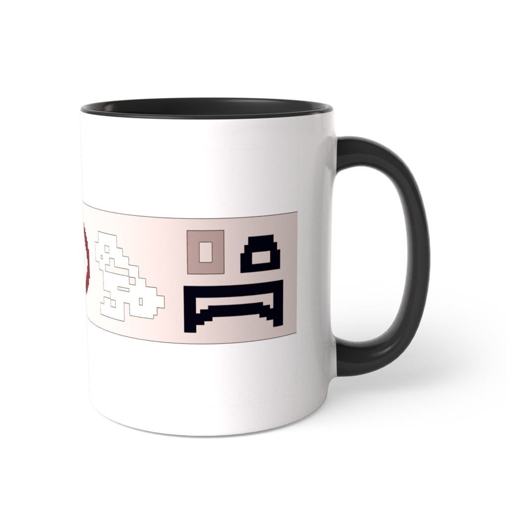 ドット絵ヒエログリフツートンマグ（テーベ葬祭殿カラー）