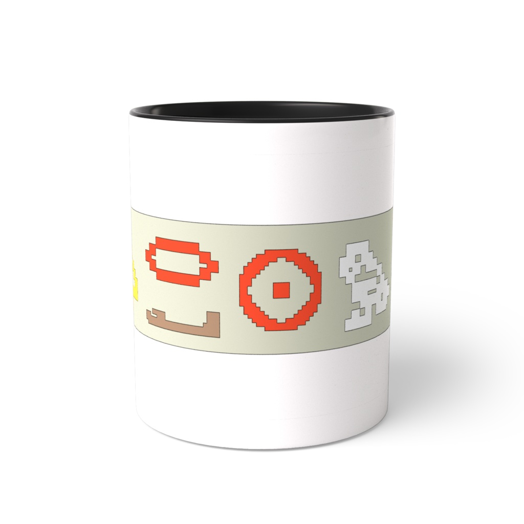 ドット絵ヒエログリフツートンマグ(アブシンベル小神殿カラー)