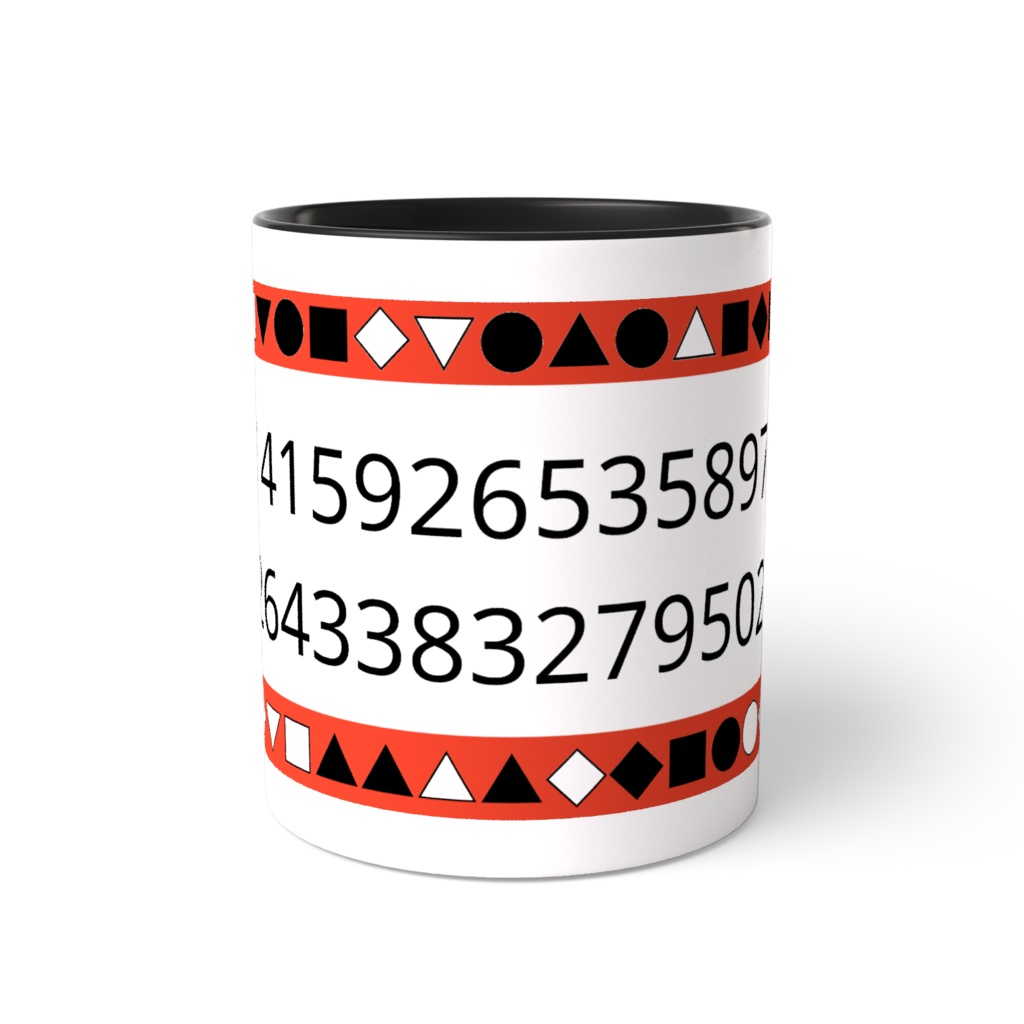 創作数字円周率ツートンマグ(赤)