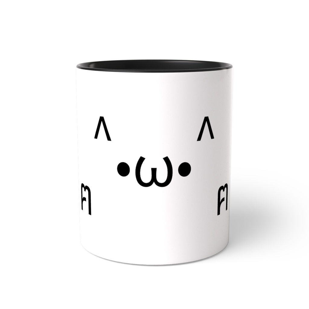 猫顔文字ツートンマグ