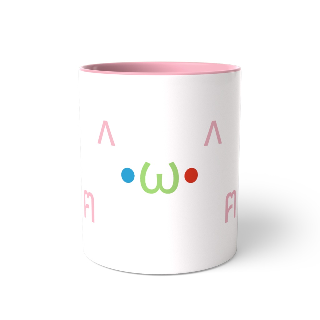 猫顔文字ツートンマグ(オッドアイ)