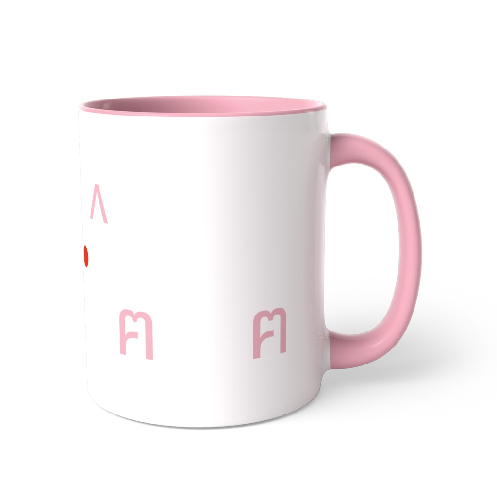 猫顔文字ツートンマグ（オッドアイ）