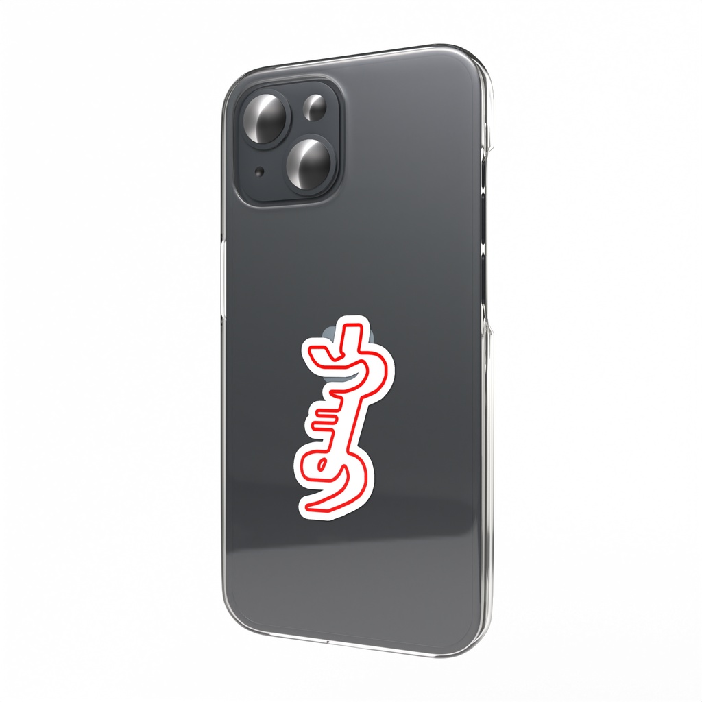 モンゴル文字風うまのスマホステッカー（白）