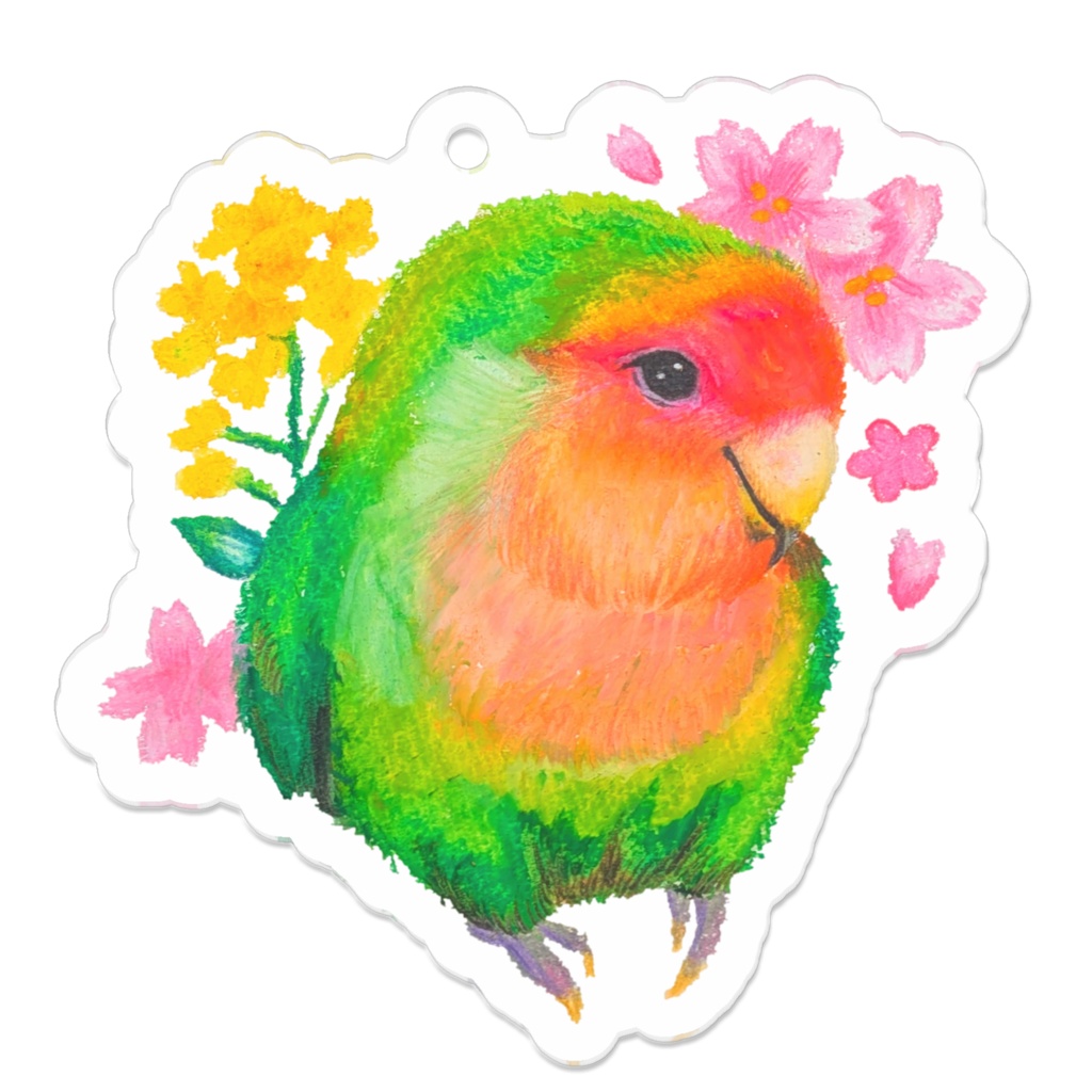 もふもふインコ（コザクラ）アクリルキーホルダー