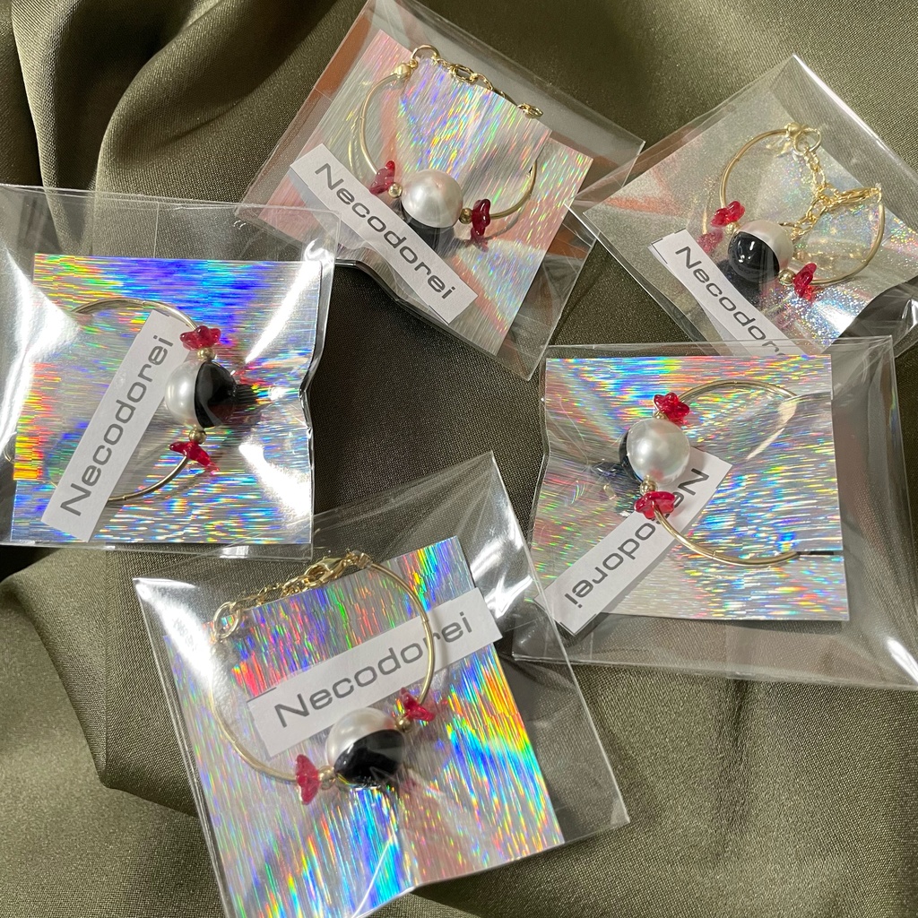 【現品限り】白黒キャンディ風ネックレス（ポシェットにもなる2way仕様）