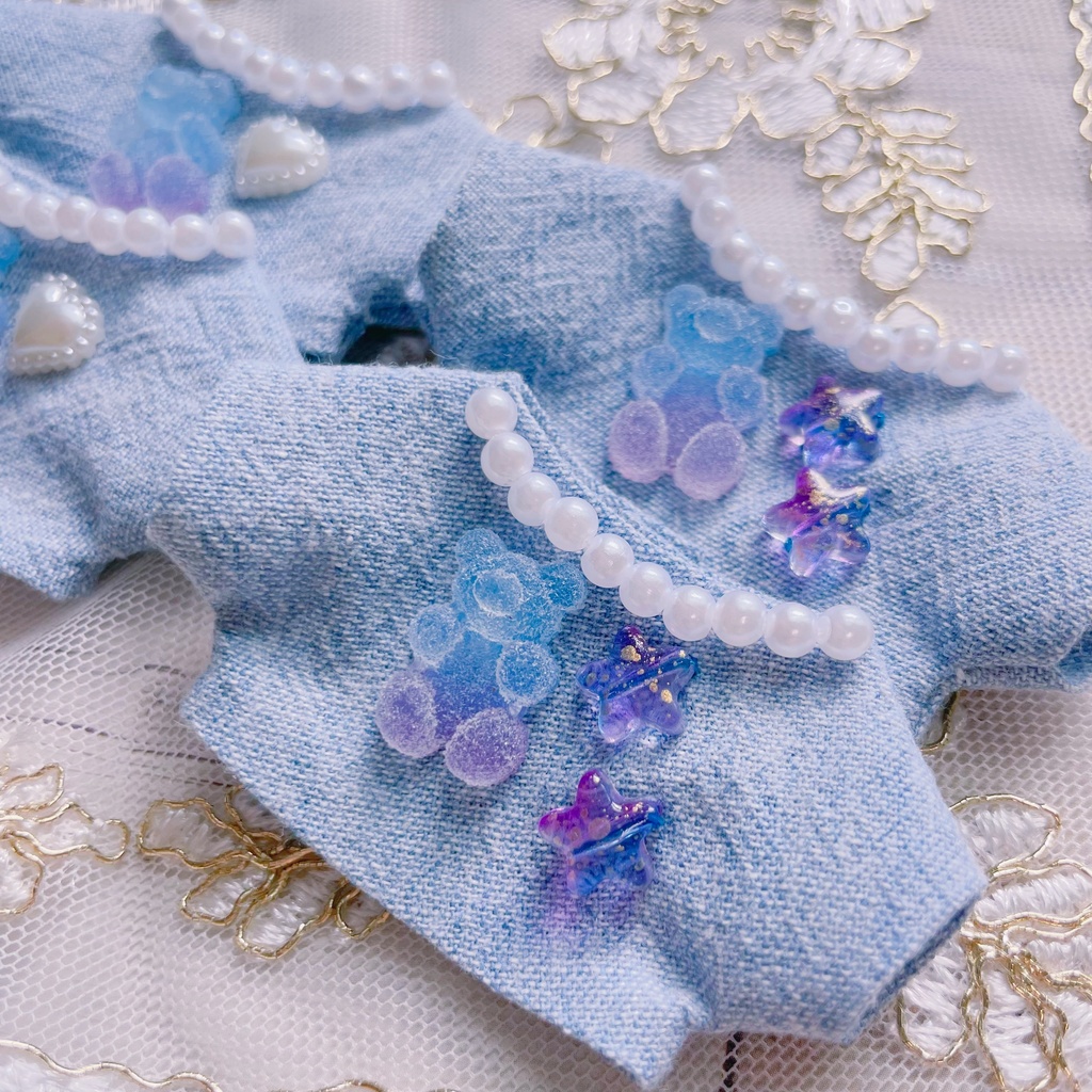 Pearl denim tops