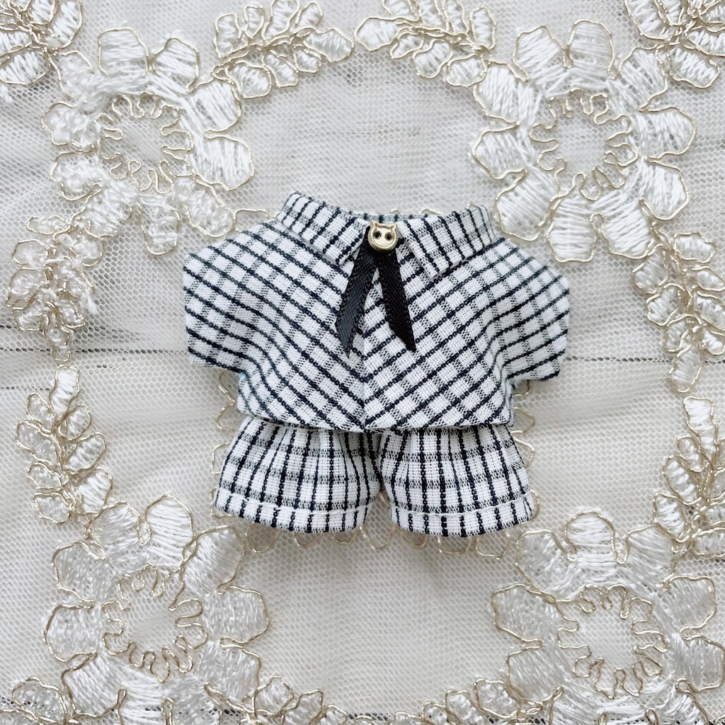 10cm ぬい服 Black check✔︎