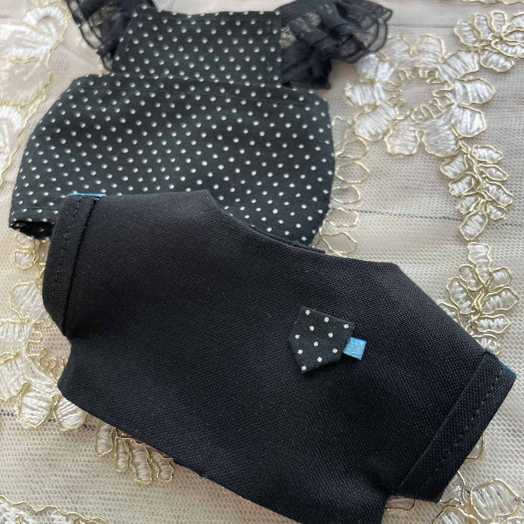 nui#50 Dressed salopette Black 16cmぬい服