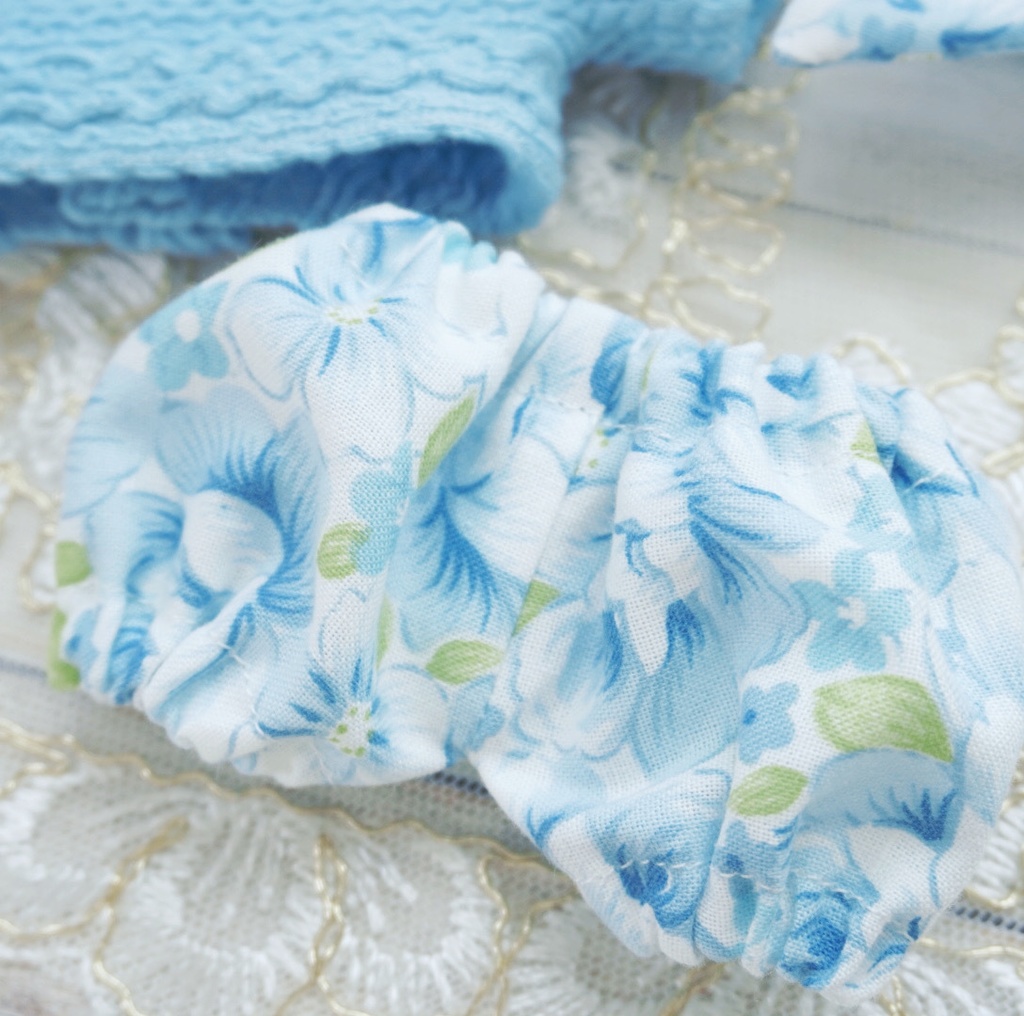 nui#59 Blue flower collar set